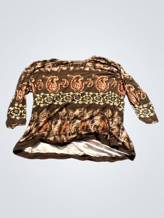 Braun Paisley Druck Langarmtop
