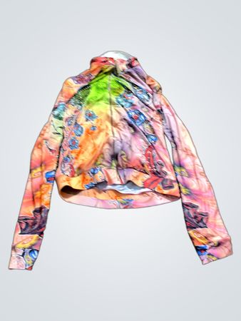 CINEMA DONNA Zip-Up Hoodie with Colorful Print