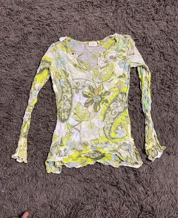 FRANSA Langarm Blumenmuster Transparente Bluse