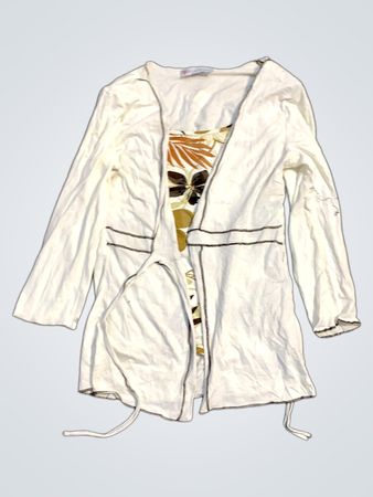 Weißer Cardigan mit Blumendruck