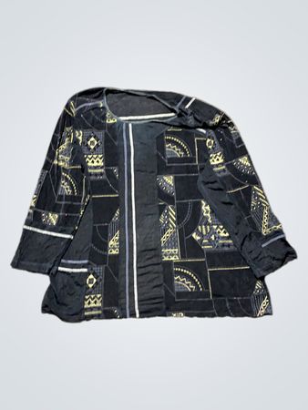 Christine Laure Schwarzes Geometrisches Print Langarmshirt