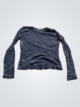 Anna Ferrari Schwarzes Langarmshirt mit geometrischem Muster