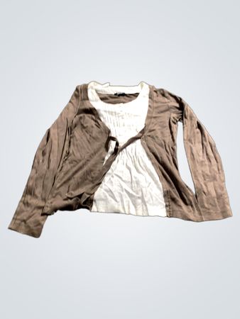 Zamba Clothing Co. Braunes und weißes Langarmoberteil
