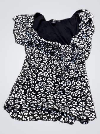 H&M Floral Print Puff Sleeve Top