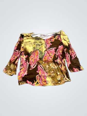 MIOU Damen Paisleymuster Langarmoberteil
