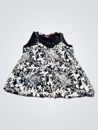 Depech Mod Schwarz-weißer Blumenkleid