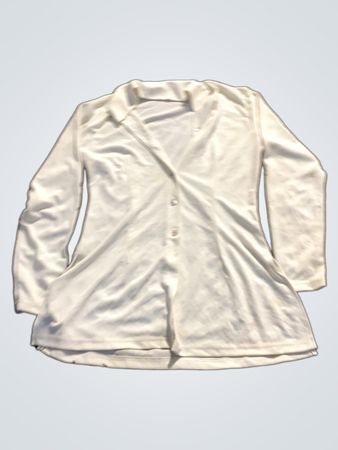 Weißes Button-Down Langarmoberteil