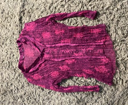 Lila und rosa florale crinkle Langarmshirt