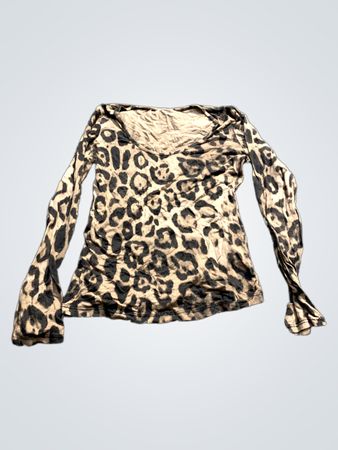 Damen Leopardmuster Langarmshirt