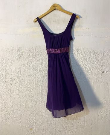 Yessica Damen lila Perlen Taillen Kleid