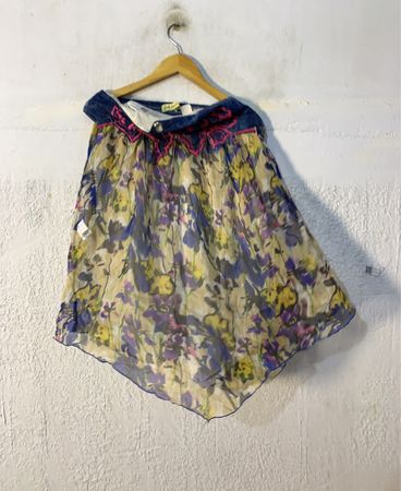 Just Addic Floral Print Sheer Skirt