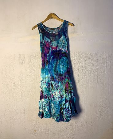 Jessica Ärmelloses Plissee-Midikleid mit abstraktem Print