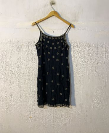 New Look Schwarzes Verziertes Slipkleid
