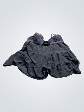 Schwarze Rüschenshirt Babydoll Unterwäsche