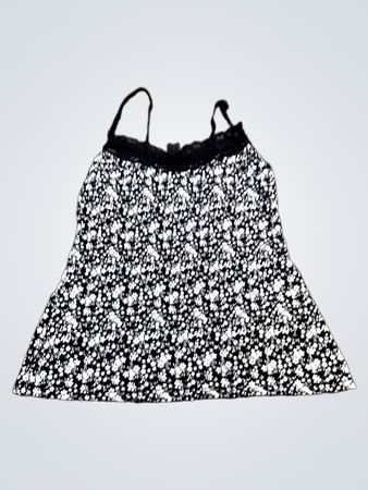 Schwarz-weißer Blumenmuster-Cami