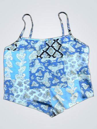 Blauer Paisley-Print-Camisole