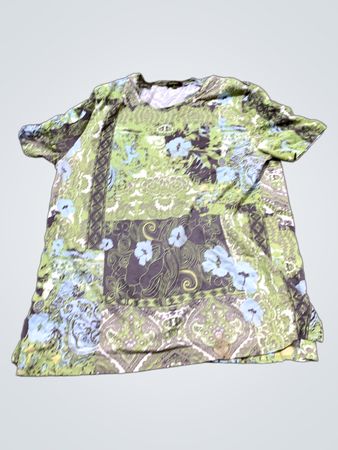 Port Louis Damen Grün Blumendruck T-Shirt
