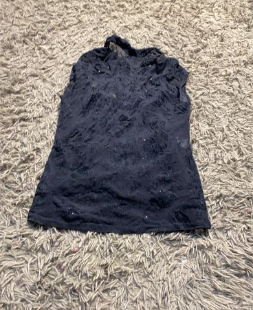 Schwarzes glitzerndes ärmelloses Top