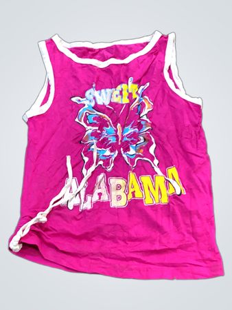 Rosa Tanktop mit Schmetterling und Alabama-Grafik