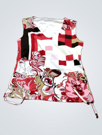 Ärmelloses Tanktop mit floralem und geometrischem Druck