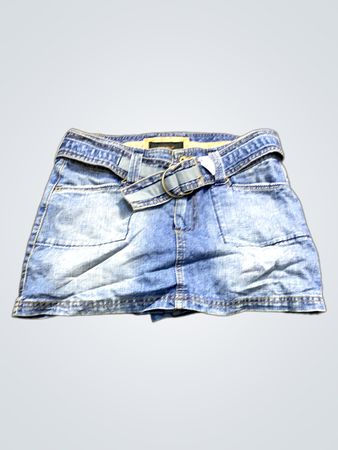 Denim-Minirock mit Gürtel