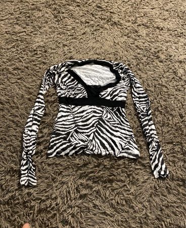 Zebra-Print Langarmoberteil