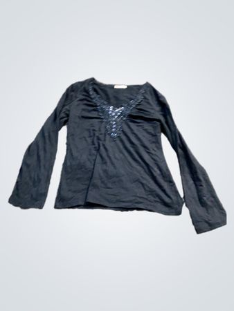 Miss You Schwarz Langarmshirt