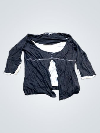 Per Una Schwarzes Langarmtop