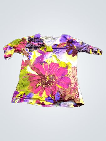 Floral Print V-Ausschnitt Oberteil