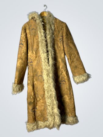 Brown Faux Fur Trimmed Coat