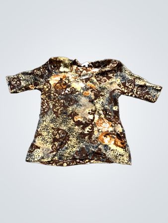 BARISA Damen Braun Floral Druck Top Größe 36/38