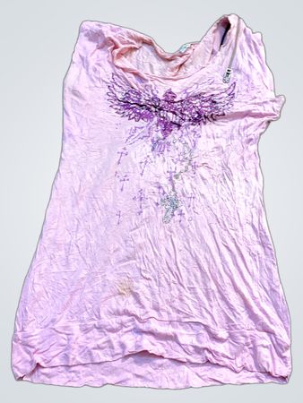 Rosa T-Shirt mit Engelgrafik