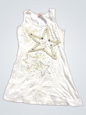 VITORIA KARL weißes Tanktop mit Sternverzierungen