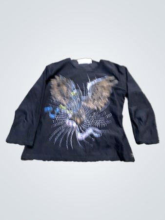 Blind Date Freizeitkleidung Langarm-T-Shirt mit Adler-Grafik