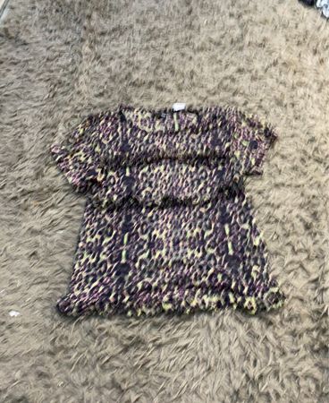 PT Leopard Print Ruffle Hem Top