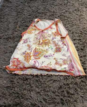Floral Print Tanktop mit gestreiftem Seitenpanel