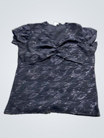 Mahel Damen Schwarzes Raffung Kurzarmoberteil Größe 38