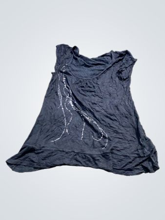 Dunkelgrau T-Shirt mit silberner Grafik