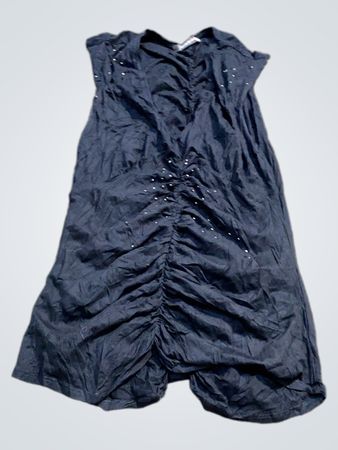 River Island Schwarzes gerafftes ärmelloses Kleid