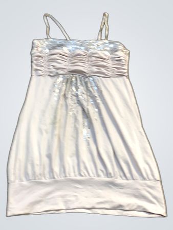 Silberne Pailletten gerafftes Camisole-Kleid