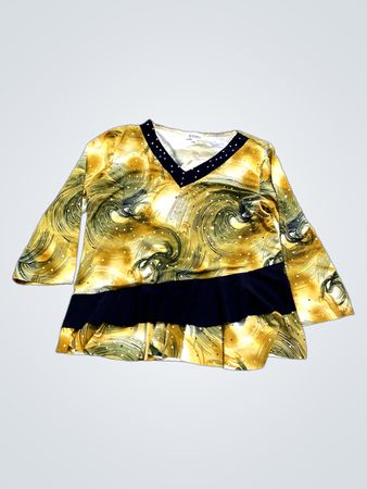 Dino V-Ausschnitt-Bluse mit Rüschendetail