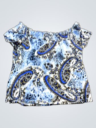 Blaues Paisleymuster-Top
