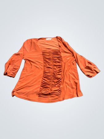A.D. Orange Raffung Top