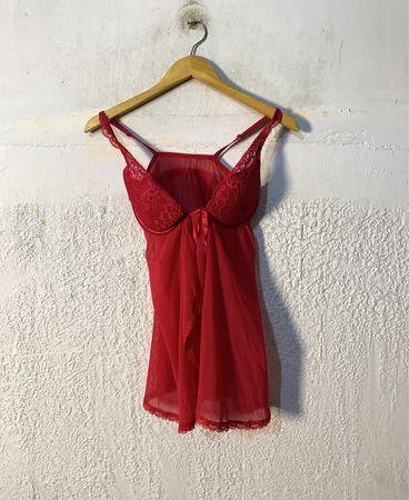 Rote Spitzen-Babydoll-Unterwäsche