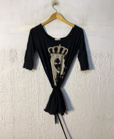 Jugend Schwarz T-Shirt mit Krone und Frauen Grafik