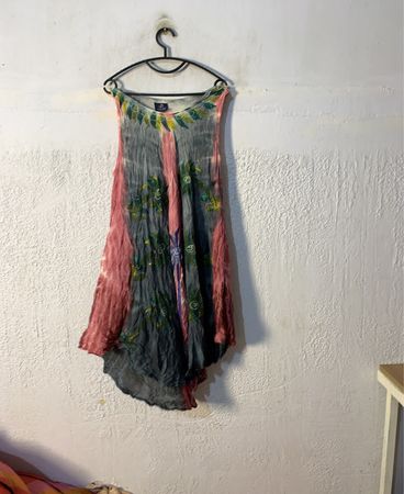 JD Free Size Ärmelloses Kleid mit Batikmuster
