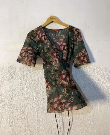 Esprit Damen Floral Print Wickelbluse
