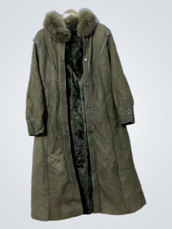 ISMMART Fur Collar Long Coat