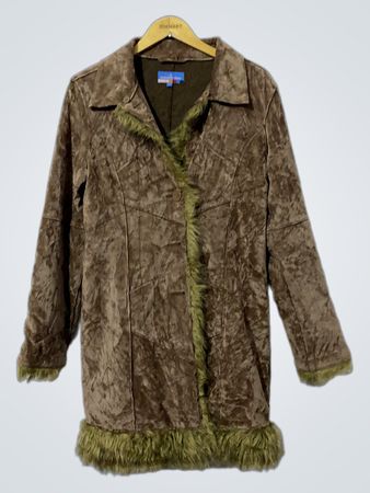 Brown Faux Fur Trimmed Jacket