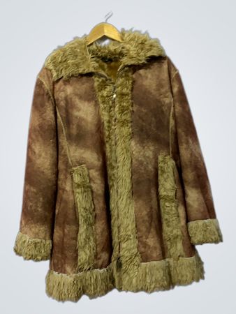 Brown Faux Fur Lined Coat